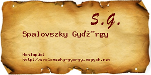 Spalovszky György névjegykártya
